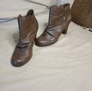 Ankle boots, brown, zip up